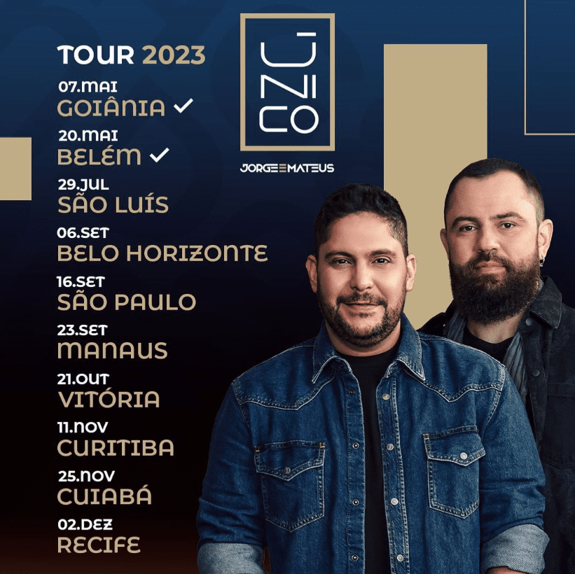 Jorge e Mateus Único 2023 - Datas e Cidades! 1